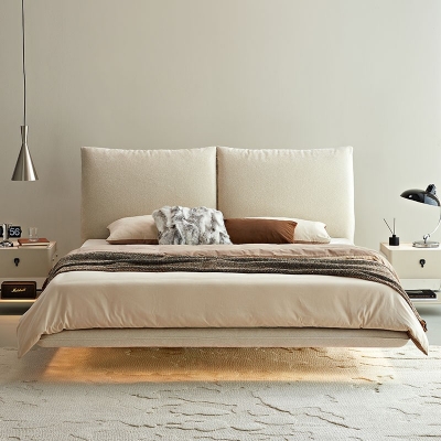 Galaxy White Floating Double Bed