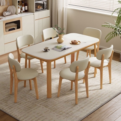 Rectangular Wood Frame Dining Table