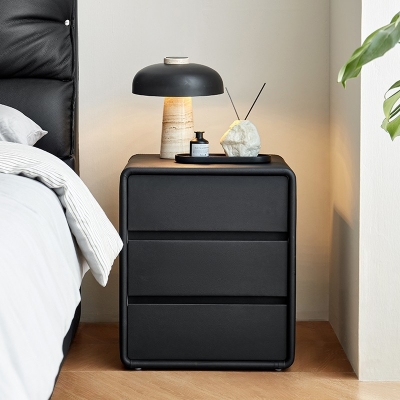 Black Color Storage Nightstand